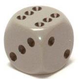 Chessex: Opaque 16Mm D6 Dark Grey/Black - VGMX