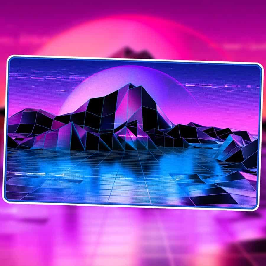 INFINITE BLACK: PREMIUM RETROWAVE PLAYMAT: ISLAND - VGMX