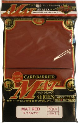 KMC Card Barrier Mat Series Standard Size Sleeves - Matte Red - VGMX