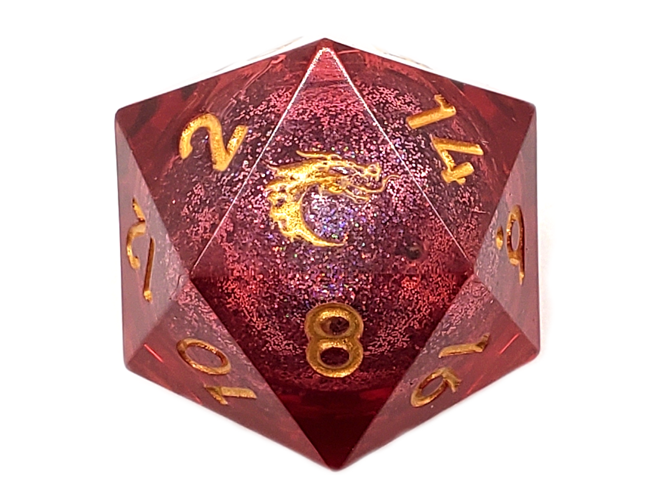 Old School Sharp Edged 22mm D20: Liquid Infused - Crimson Fury - VGMX