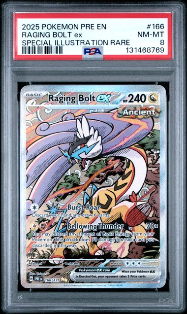 Pokemon: Raging Bolt ex - 166/131 - Prismatic Evolutions - PSA 8