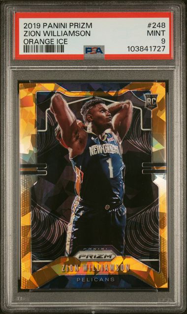 2019 Panini Prizm - Zion Williamson - Orange Ice - PSA 9 - VGMX