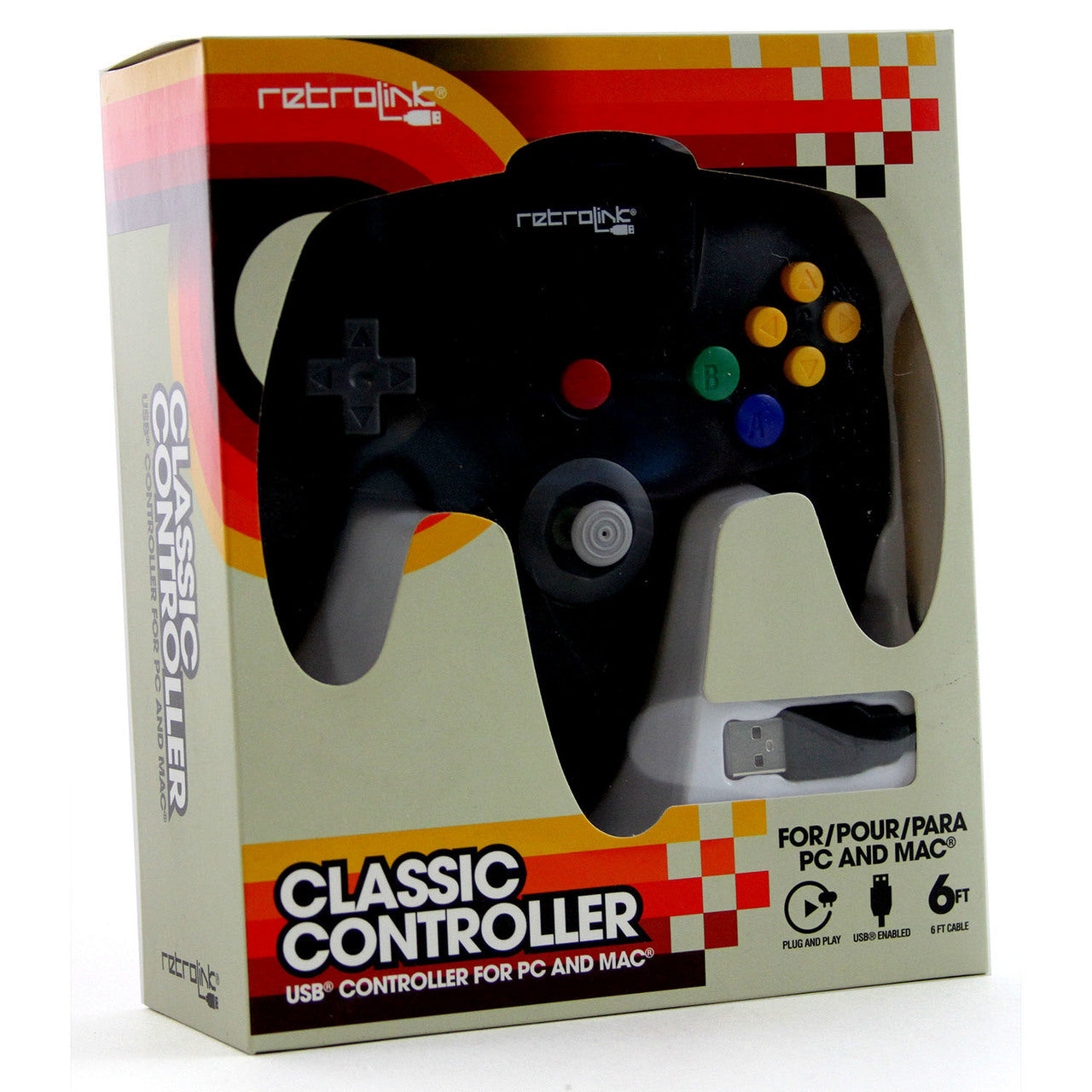 Retrolink Nintendo 64 Classic USB Enabled Wired Controller for PC and MAC,  Black (33dade51ea29e6ab013b0c4a0c136ca5) - PCPartPicker