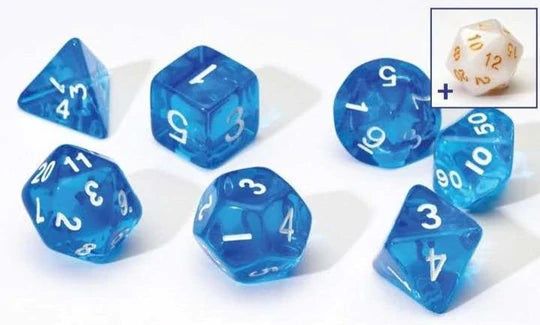 Dice Set Translucent Blue Resin Sirius
