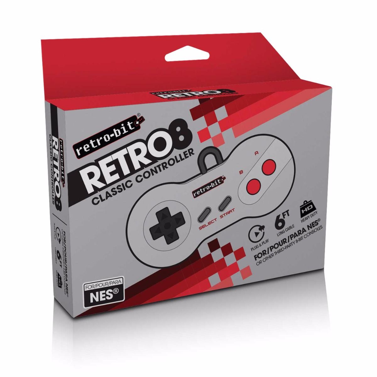 NES Wired Classic Controller Dogbone Design Retro-Bit Retro8 - VGMX