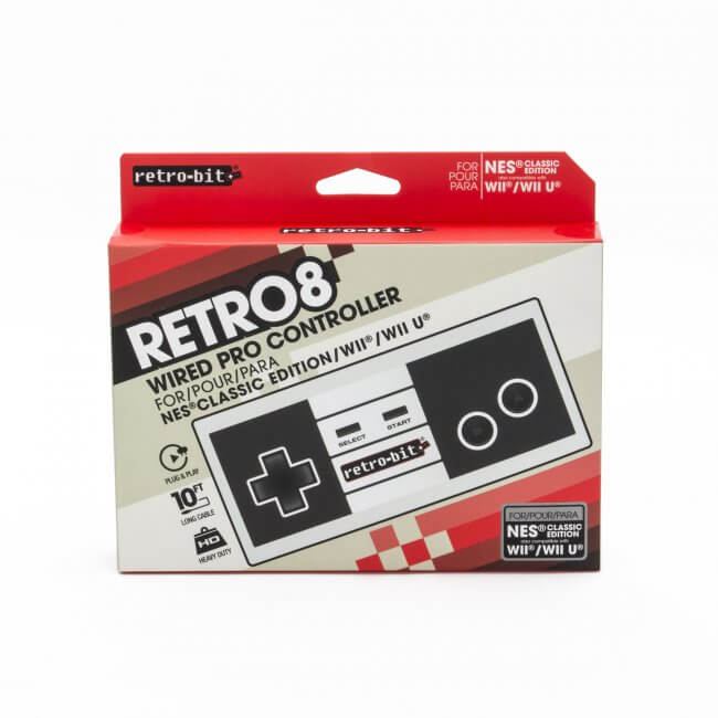 Retro-Bit - Wii Wired Pro Controller NES Design - VGMX