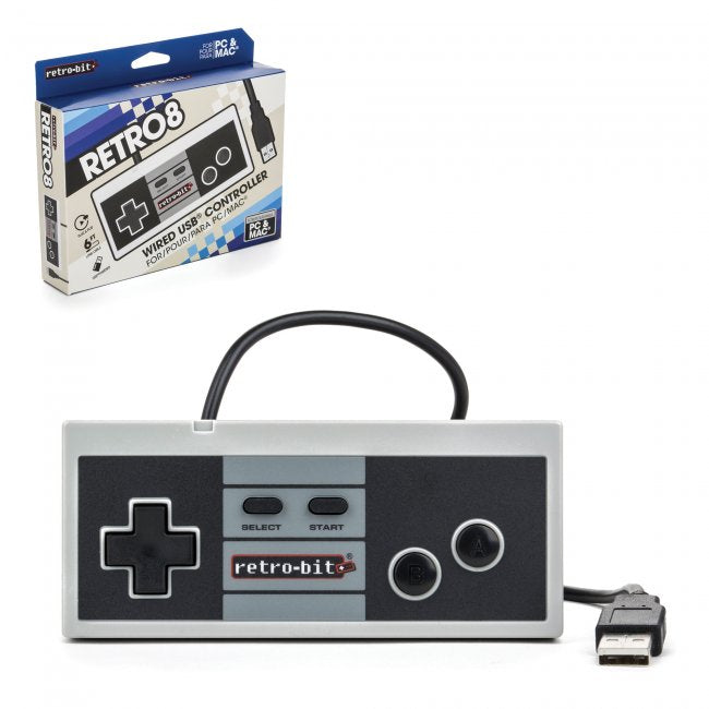 Wired USB Controller NES Design Retro8 Retro-Bit PC