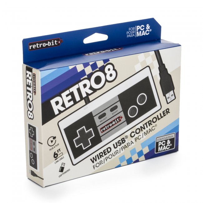 Wired USB Controller NES Design Retro8 Retro-Bit PC